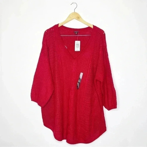 Torrid Red Cable Pullover Sweater Size 3X NWT - Picture 2 of 7